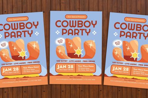 Cowboy Party Flyer