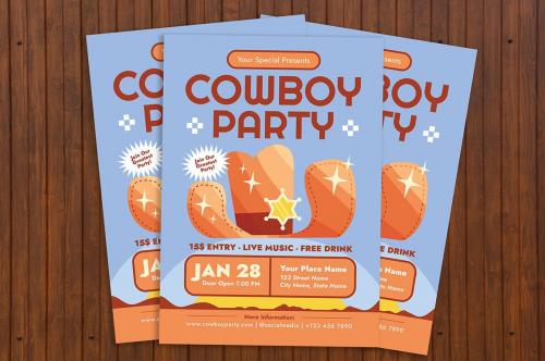 Cowboy Party Flyer