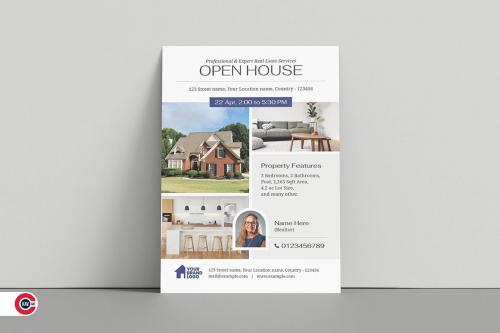 Real Estate Open House Flyer &amp; Social Media Kit