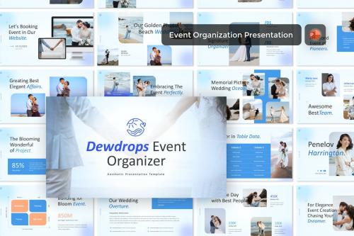 Dewdrops Event Organizer Aesthetic PowerPoint