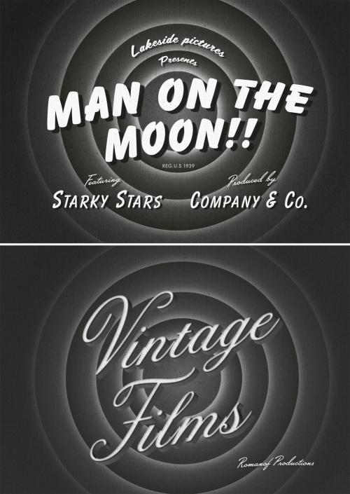 Vintage Black and White Movie Title Text Effect - 294888987