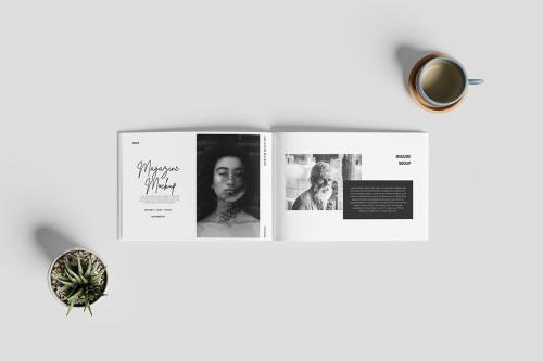 Realistic Landscape Magazine Mockup