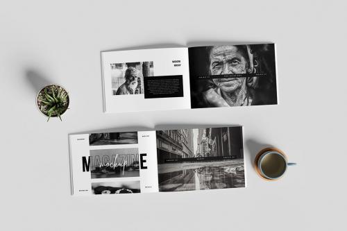 Realistic Landscape Magazine Mockup