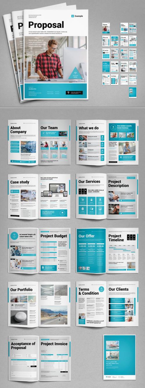 Proposal Layout with Blue Elements - 295114390