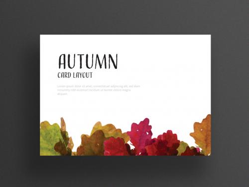 Autumn Card Layout with Colorful Leaves - 295157132