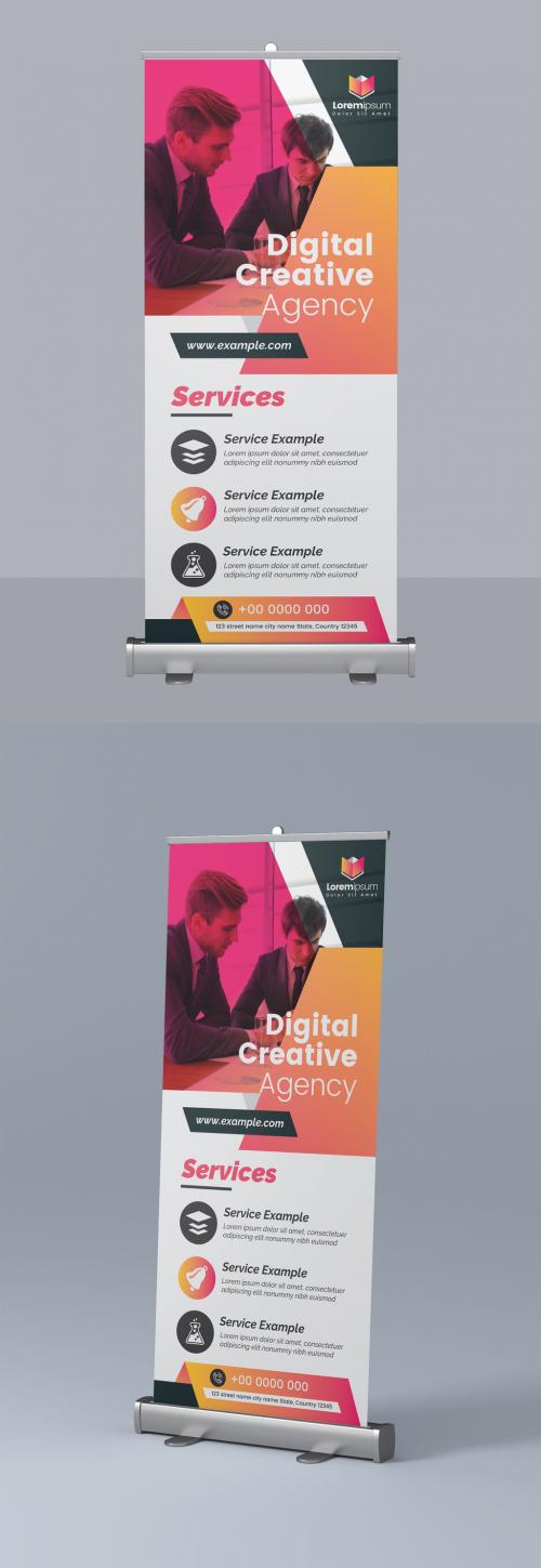 Abstract Roll Up Banner Layout - 295382484