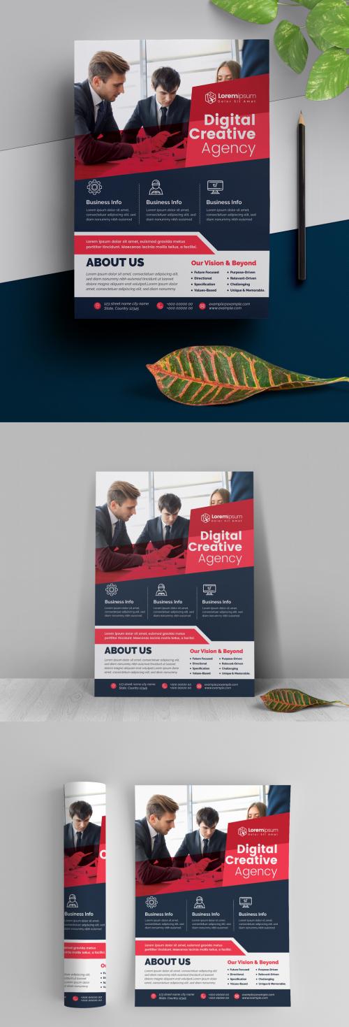 Corporate Flyer Layout with Red Accents - 295382578