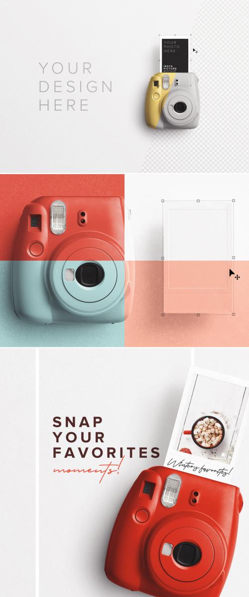 Instant Camera with Photo Mockup - 295894409