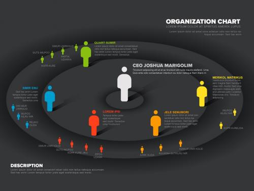 Dark Hierarchy Organization Info Chart Layout with Circles - 295903299