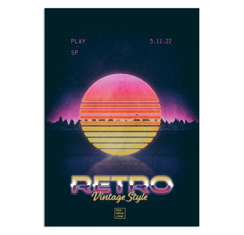 Retro 80s Sci-Fi Event Poster Layout  - 295918741