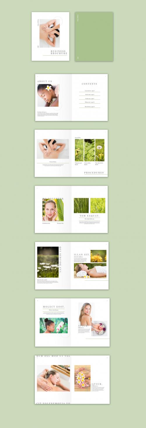 Minimal Brochure Layout with Green Accents - 295954308