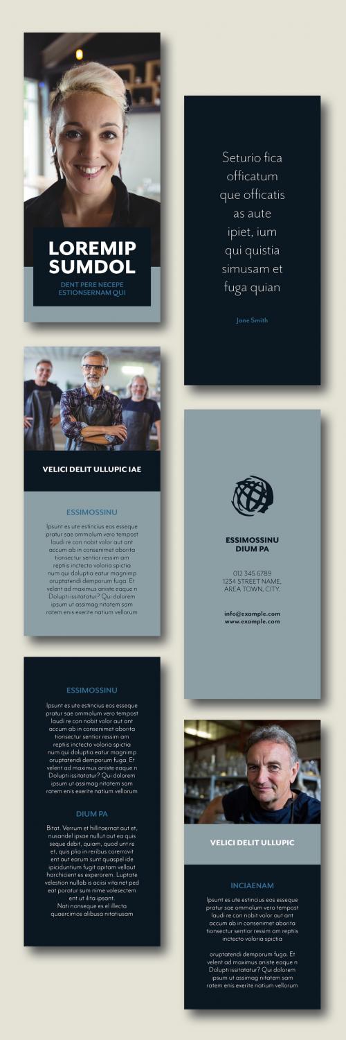 Flyer Layout Set with Blue Accents - 295954320