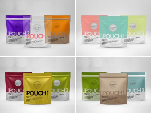 Clear Foil Stand Zip Pouch Mockup - 296148787