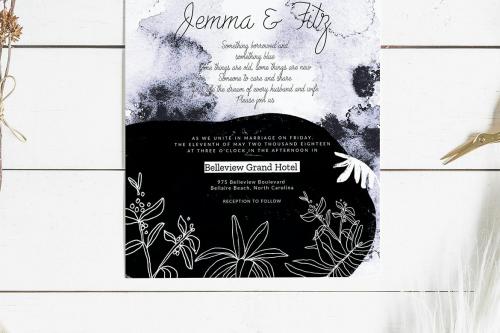 Purple Wedding Invitation Card