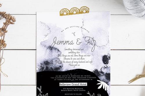 Purple Wedding Invitation Card