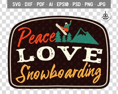 Snowboarding Badge, Vintage Winter Logo Patch