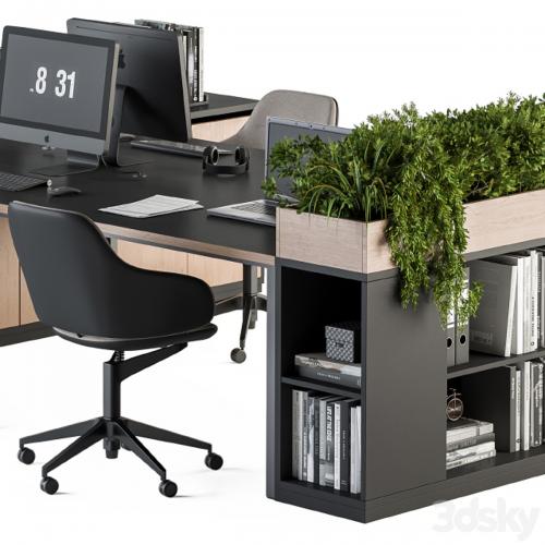 Office Furniture with Plant Box - employee Set 48