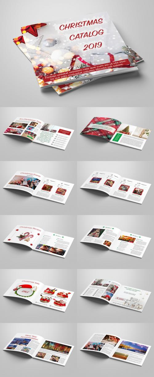 Catalog Layout with Red and Green Accents - 296616950