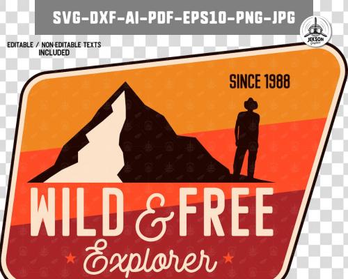 Wild Explorer Badge / Vintage Travel Logo Patch