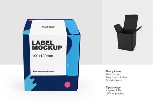 Square Craft Box Mockup