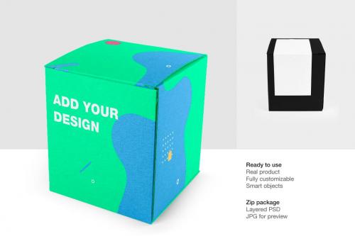 Square Craft Box Mockup