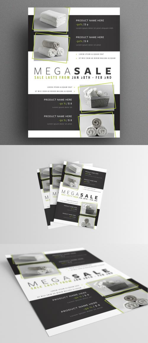 Sale Flyer Layout with Product Placeholders - 296790086