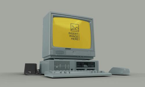 Vintage Computer Screen Mockup