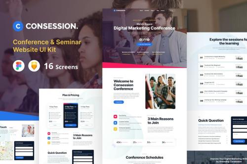 Conference Workshop Seminar Event Website UI Kit