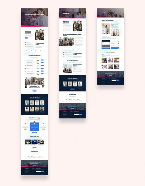 Conference Workshop Seminar Event Website UI Kit