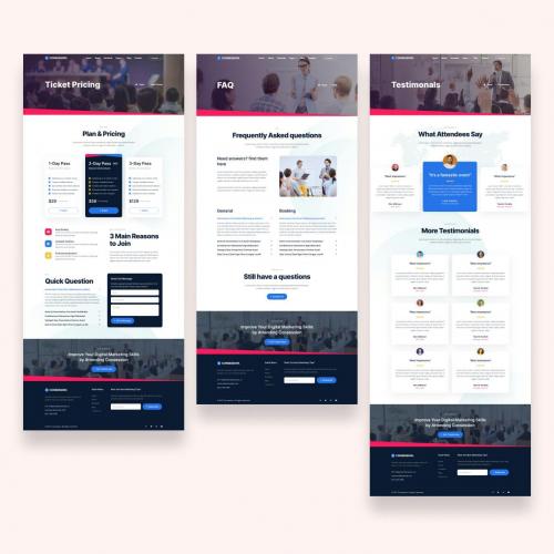 Conference Workshop Seminar Event Website UI Kit