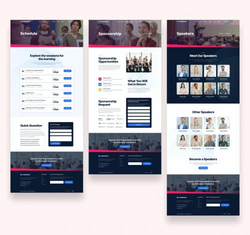 Conference Workshop Seminar Event Website UI Kit