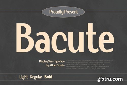 Bacute Display Sans Typeface HR2728S