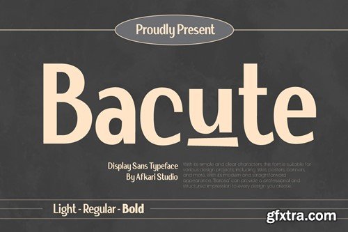 Bacute Display Sans Typeface HR2728S