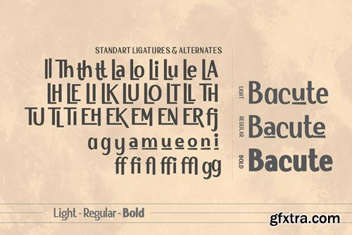 Bacute Display Sans Typeface HR2728S