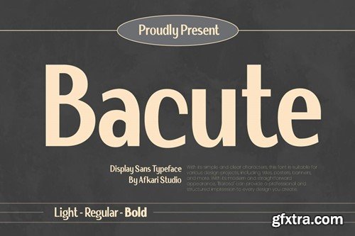 Bacute Display Sans Typeface HR2728S