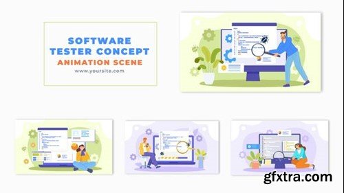 Videohive Flat Design Software Engineer Testing Concept Animation Scene 49456808