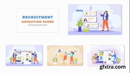 Videohive Flat 2D Vector HR Recruitment Resume Animation Scene 49456867