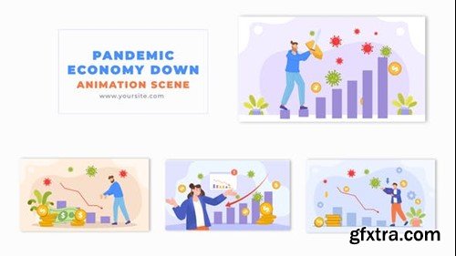 Videohive Economic Collapse Flat Character Animation Scene 49457055