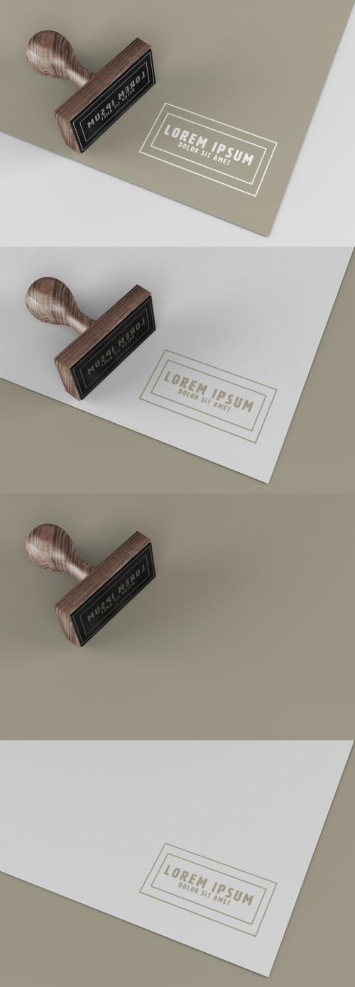 Rubber Stamp with Paper Mockup - 297345102