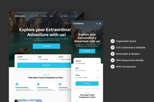 Explorea - Travel Agency Landing Page