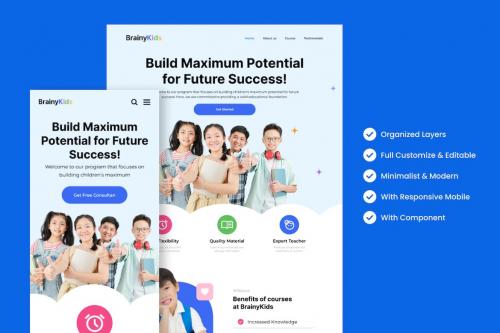 BrainyKids - Online Course Landing Page