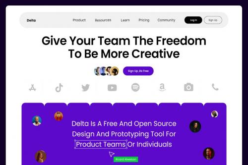 Delta - Product Design Website Hero