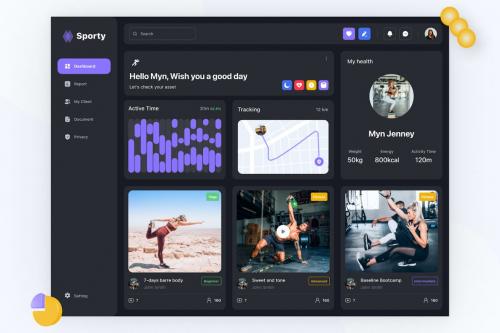 Sporty - Healthcare Dashboard UI Kit