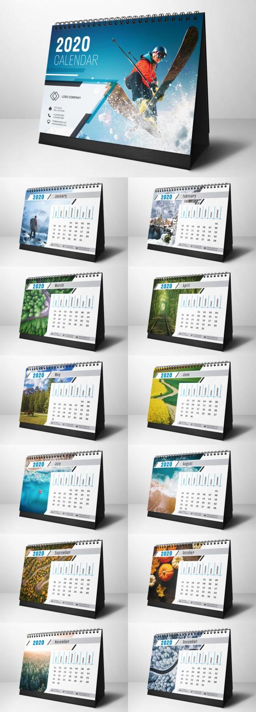 2020 Desk Calendar Layout - 297371628