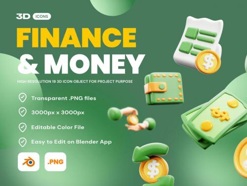 Finance &amp; Money 3D Icon Pack