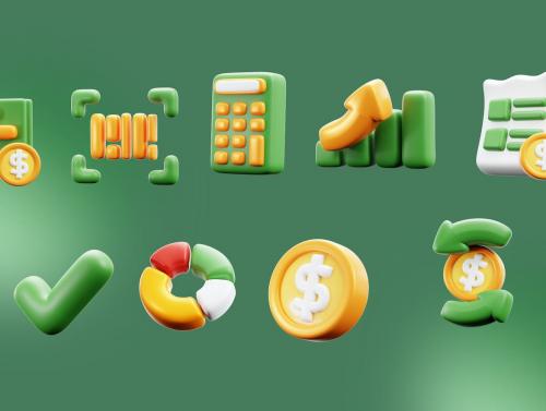 Finance &amp; Money 3D Icon Pack