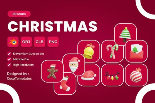 Christmas 3D Icons Vol. 01