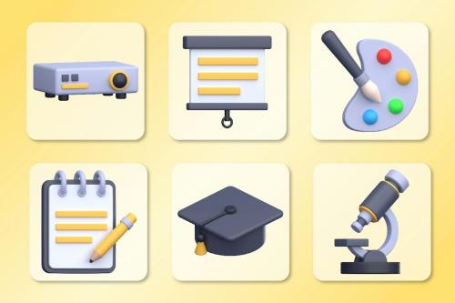 Education 3D Icon Pack