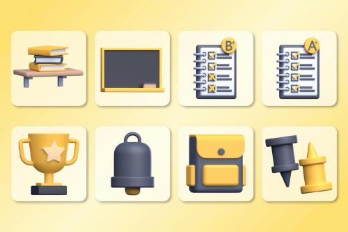 Education 3D Icon Pack