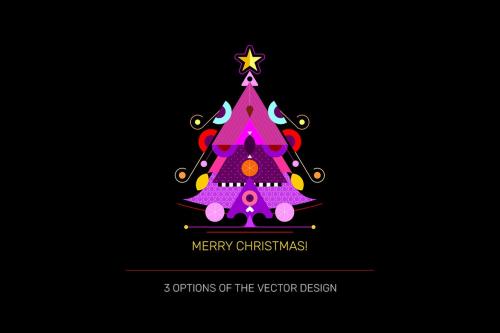 Christmas Tree vector design (three options)